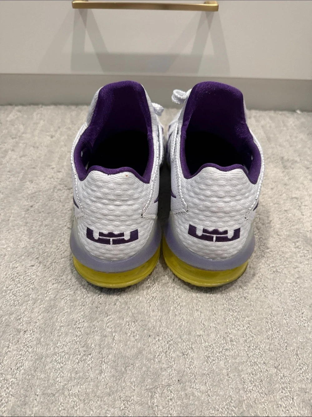 Nike Men’s LeBron White, Purple & Yellow Basketball Sneakers. No box.